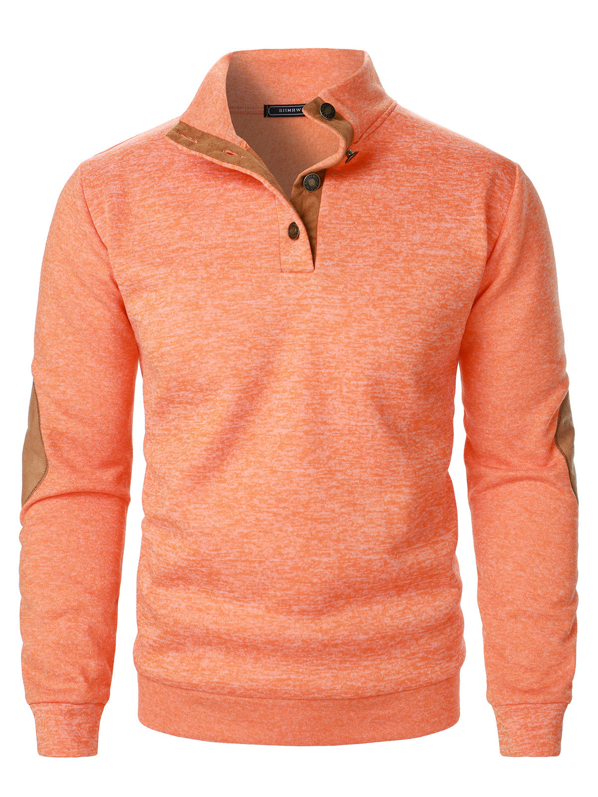 Men's Casual Solid Color Articulated Stand Collar Button Sweater